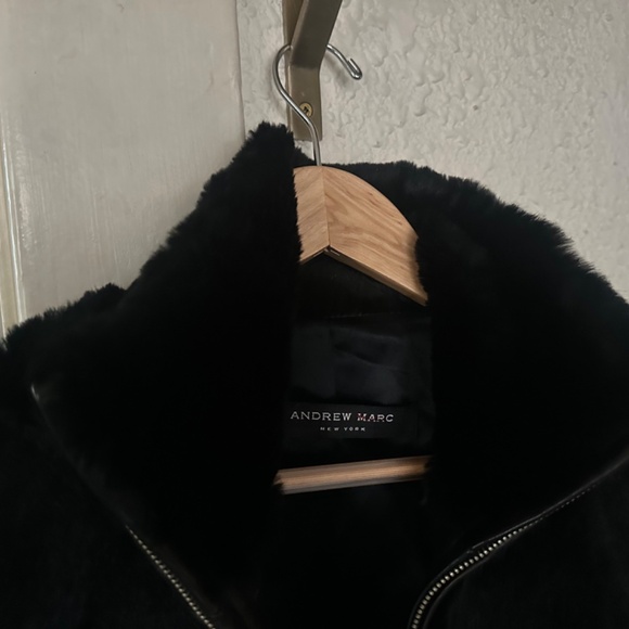 Black Fur Jacket - Andrew Marc - Picture 3 of 4